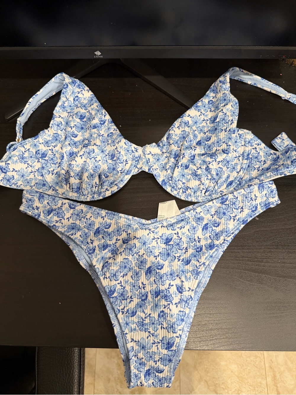 Hollister Blue Floral Underwire Bikini Set